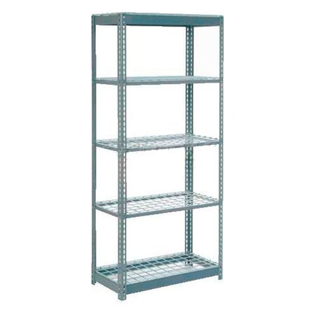 Global Industrial 5 Shelf, Boltless Shelving, Starter, 36inW x 12inD x 72inH, Wire Deck B2297534